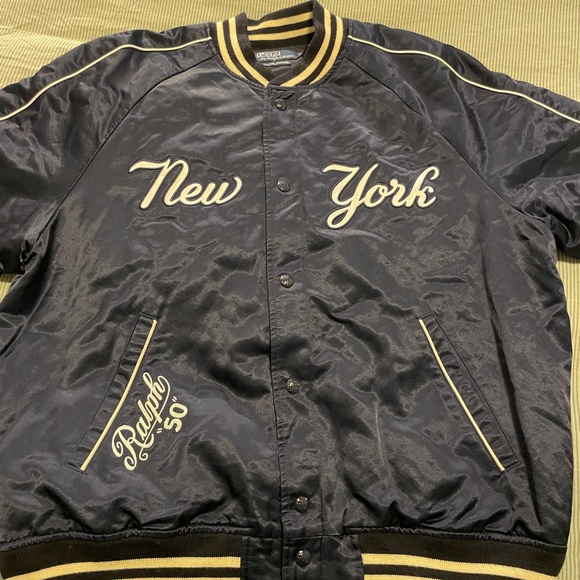 POLO RALPH LAUREN YANKEES JACKET AVIATOR NAVY BLUE - Picture 3 of 10